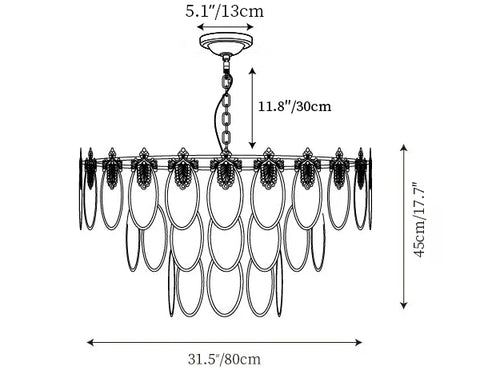 ∅ 31.5″ x H 17.7″ / Dia 80cm x H 45cm