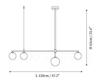 Brass Globe Kronleuchter — Maßzeichnungen 1