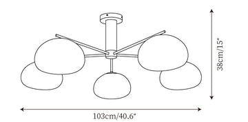 Briette Ceiling Lamp — Dimension drawings 1