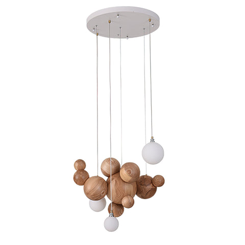 Bubble Wood Balls Chandelier – detail 16