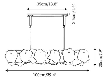 Lustre Burton en Albâtre — Plans de dimensions 3