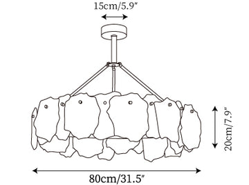 Lustre Burton en Albâtre — Plans de dimensions 2