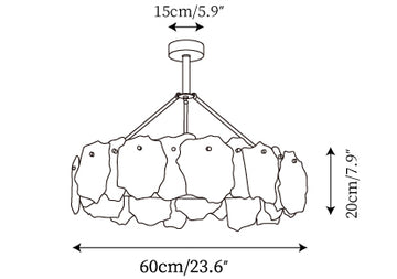 Lustre Burton en Albâtre — Plans de dimensions 1