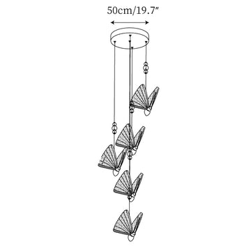 Butterfly hanglamp — Dimensioentekeningen 3