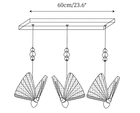 8 têtes Dia 50cm x H 150cm / ∅ 19,7″ x H 59″ Plateau Rond