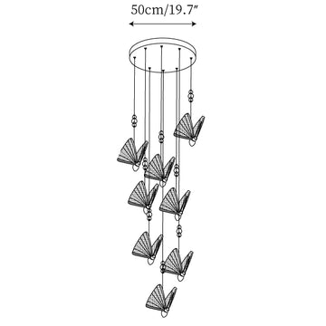 Butterfly hanglamp — Dimensioentekeningen 4