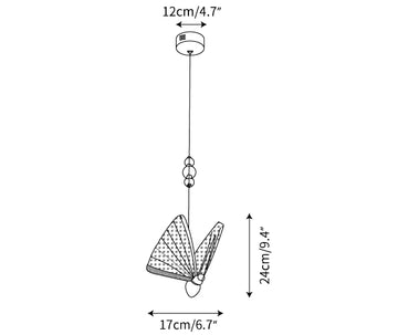 Butterfly hanglamp — Dimensioentekeningen 1