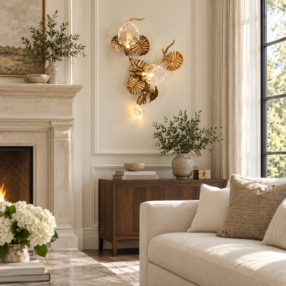 Calanthe Leaf Wall Sconce – detail 2