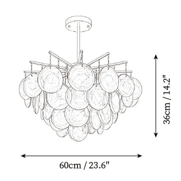 Camisa Lampadario in Vetro — Disegni dimensionali 1