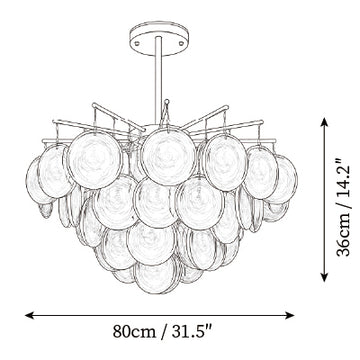 Camisa Lampadario in Vetro — Disegni dimensionali 2