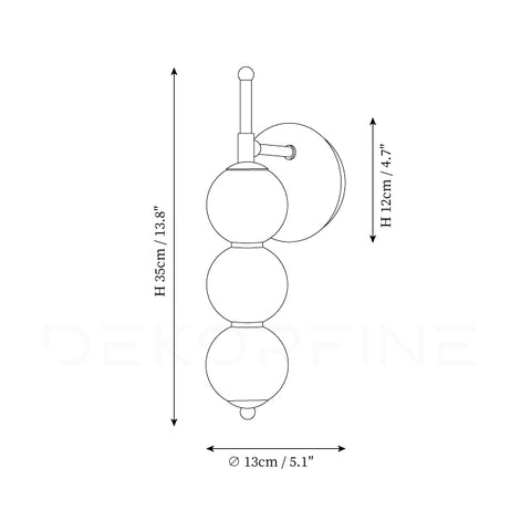 3 Lamps ∅ 5.1″ x H 13.8″