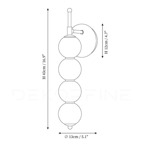 4 Lamps ∅ 5.1″ x H 16.9″