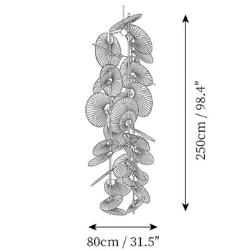 Cascade Fan Chandelier — Dimension drawings 1