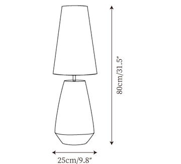 Ceramic Tapered Table Lamp — Dimension drawings 1