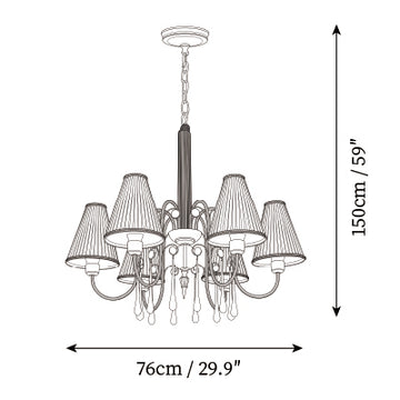 Chateaux Crystal Chandelier — Dimension drawings 1