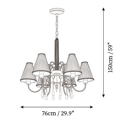 6-Lights: L 29.9″ x H 59″