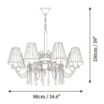 Chateaux Crystal Chandelier — Dimension drawings 2