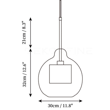 Chiswick Glass Pendant Light — Dimension drawings 2