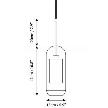 Chiswick Glass Pendant Light — Dimension drawings 3