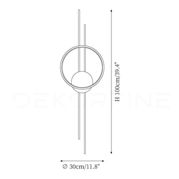 Circle And Line Wandlamp — Dimensioentekeningen 1