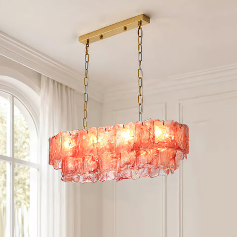 Clementine Long Tiered Glass Chandelier