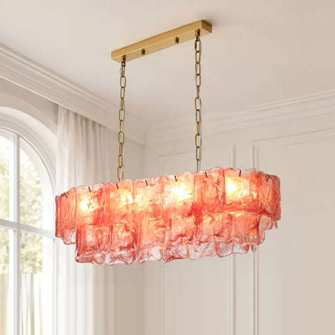 Clementine Long Tiered Glass Chandelier