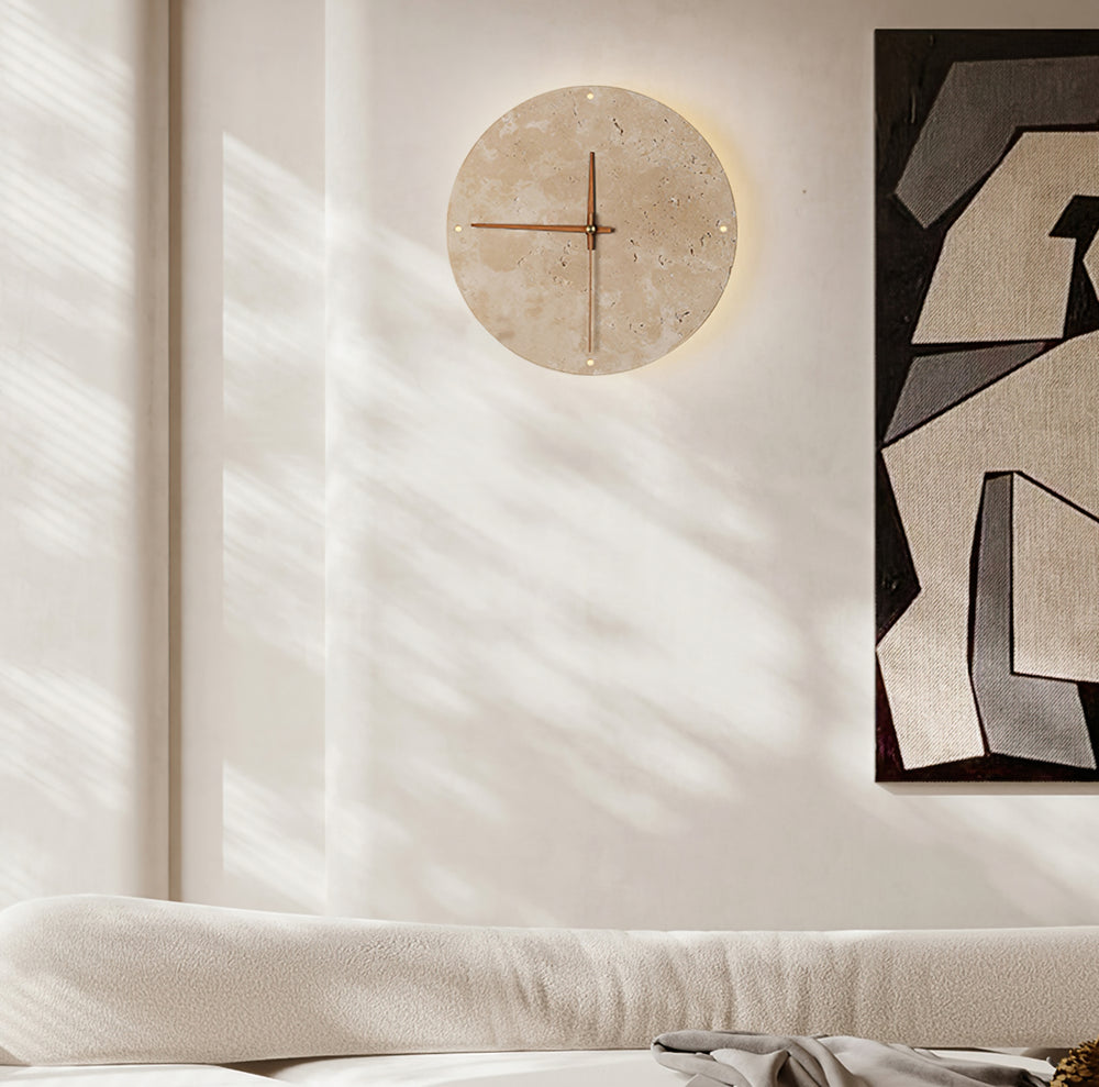 Clock Travertine Wall Lamp – detail 2