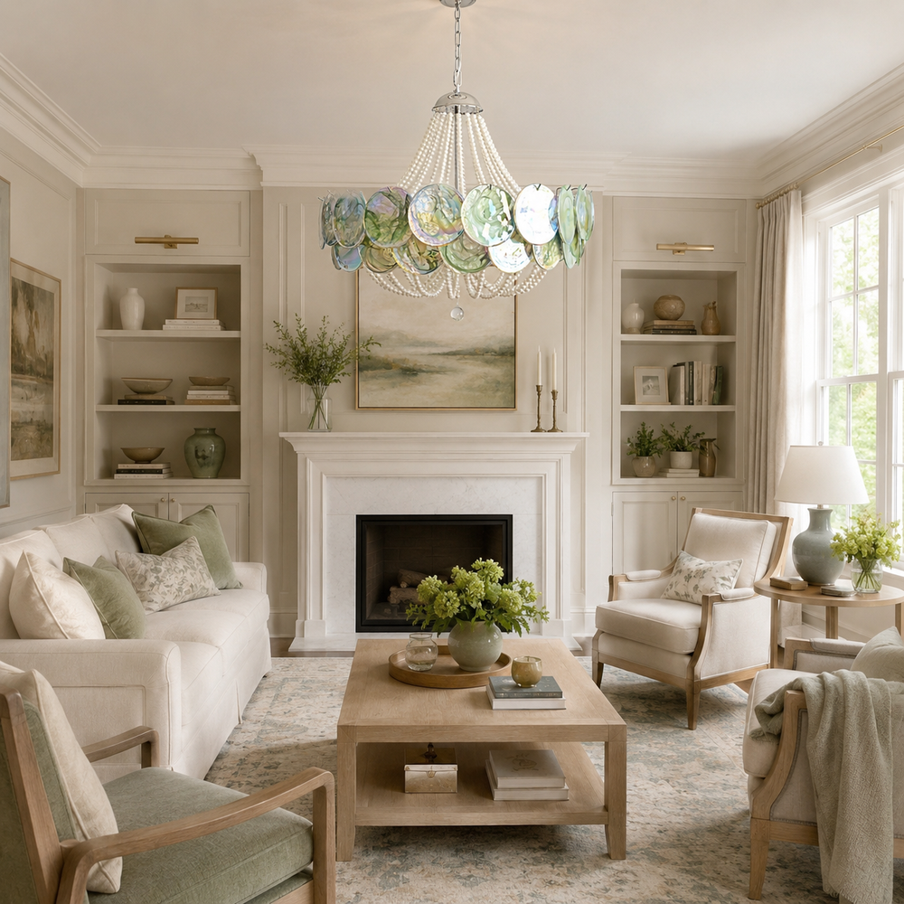 Colette Pearl Disc Chandelier – detail 2