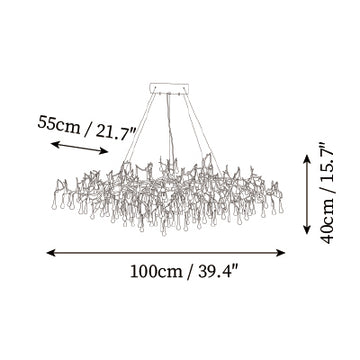 Clarisse Flower Linear Chandelier — Dimension drawings 5