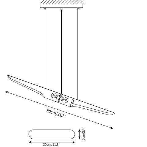L 80cm x H 8cm / L 31.5″ x H 3.1″