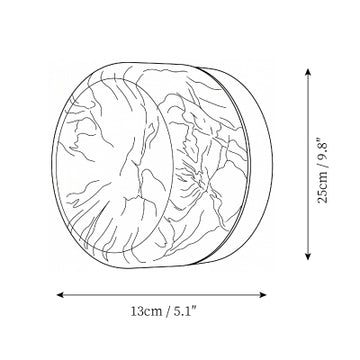 Concave Disc Alabaster Wall Sconce — Dimension drawings 1