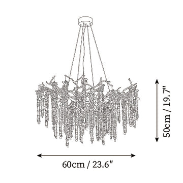 Courchevel Crystal Ring Chandelier — Dimension drawings 1