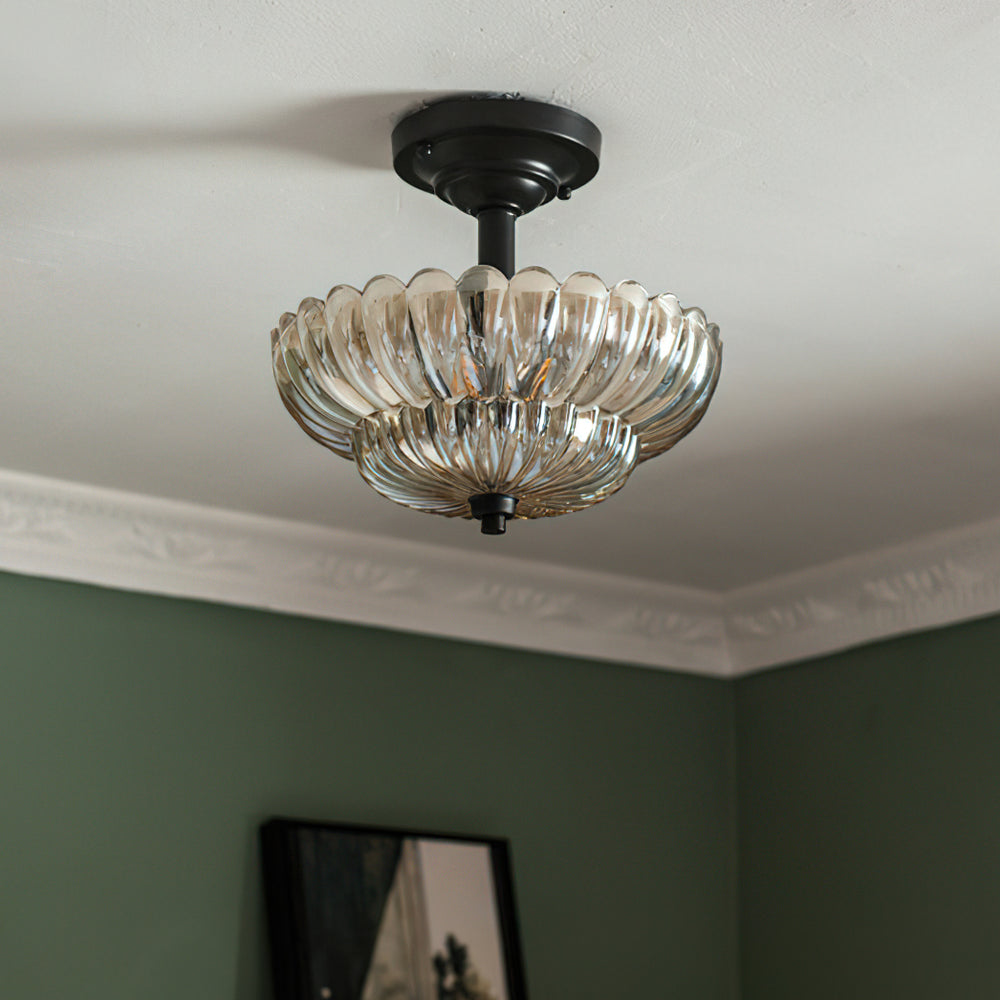 Crawford Ribbed Glass Semi-Flush – detail 2