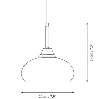 Lampe Suspendue Cream Bell — Plans de dimensions 1
