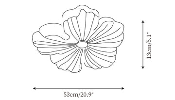 Creme Blüten-Deckenleuchte — Maßzeichnungen 1
