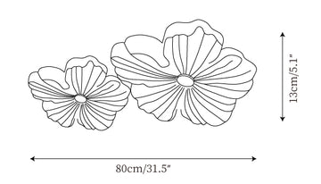 Creme Blüten-Deckenleuchte — Maßzeichnungen 2