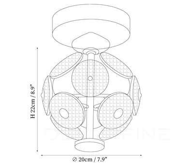 Plafonnier Sphérique — Plans de dimensions 1