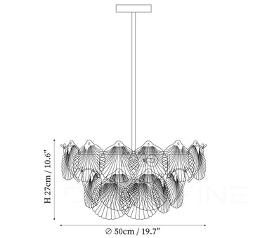 Shell Glass Chandelier — Dimension drawings 1