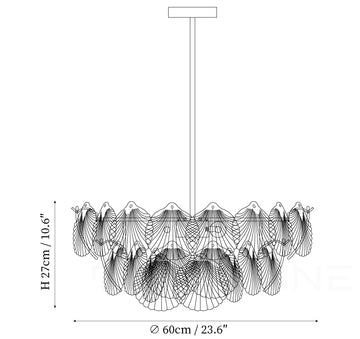 Shell Glass Chandelier — Dimension drawings 2