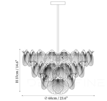 Shell Glass Chandelier — Dimension drawings 3