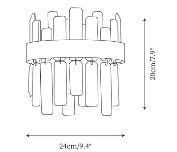 Crystal Statement Wall Lamp — Dimension drawings 1