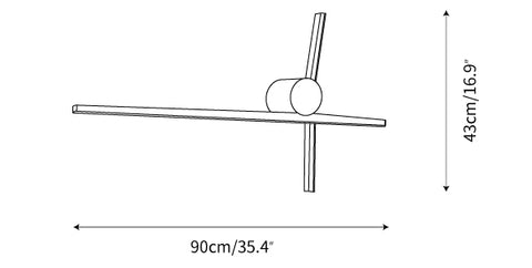 Model B ∅ 35.4″ x H 16.9″