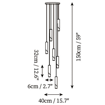 Cilindrische Hanglamp — Dimensioentekeningen 3