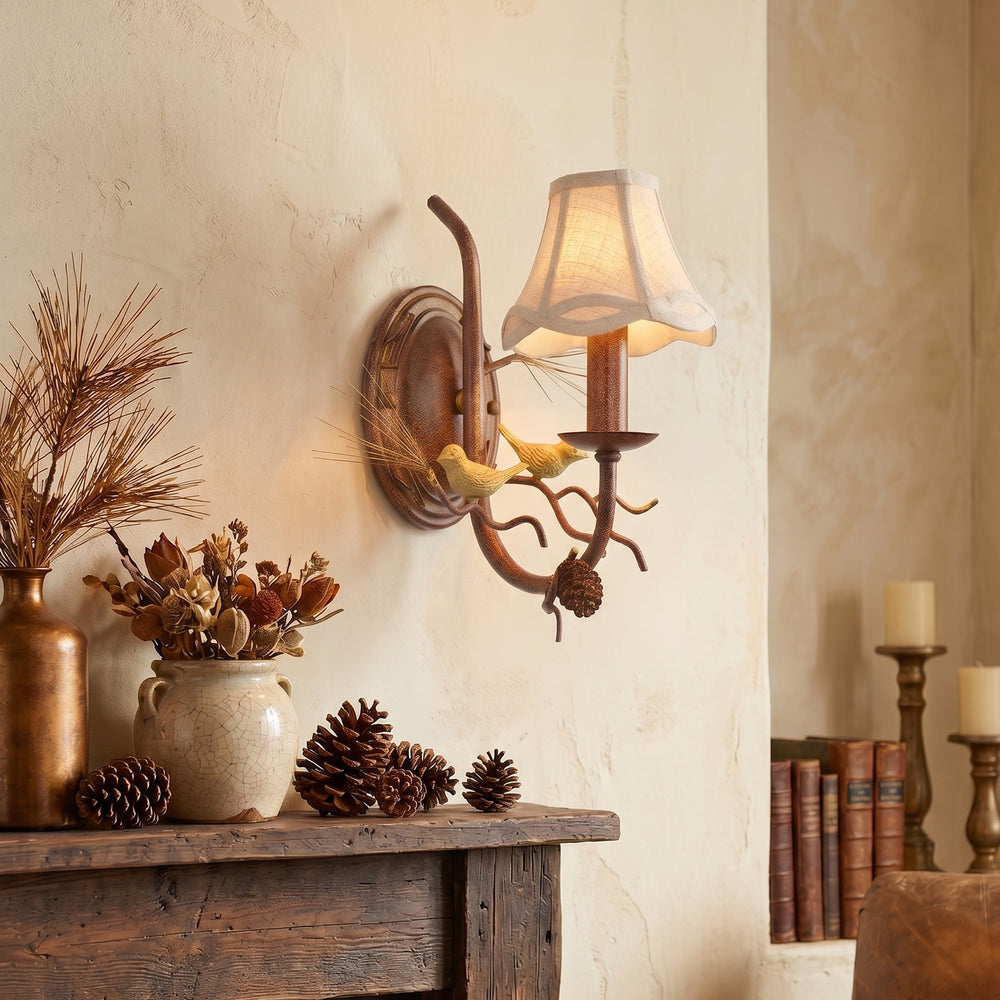 Pinecone Bird Wall Lamp – detail 2