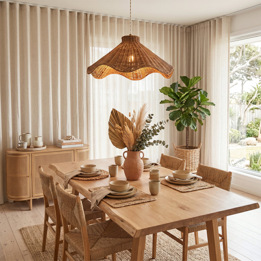 Maren Sculptural Rattan Pendant Light – detail 2