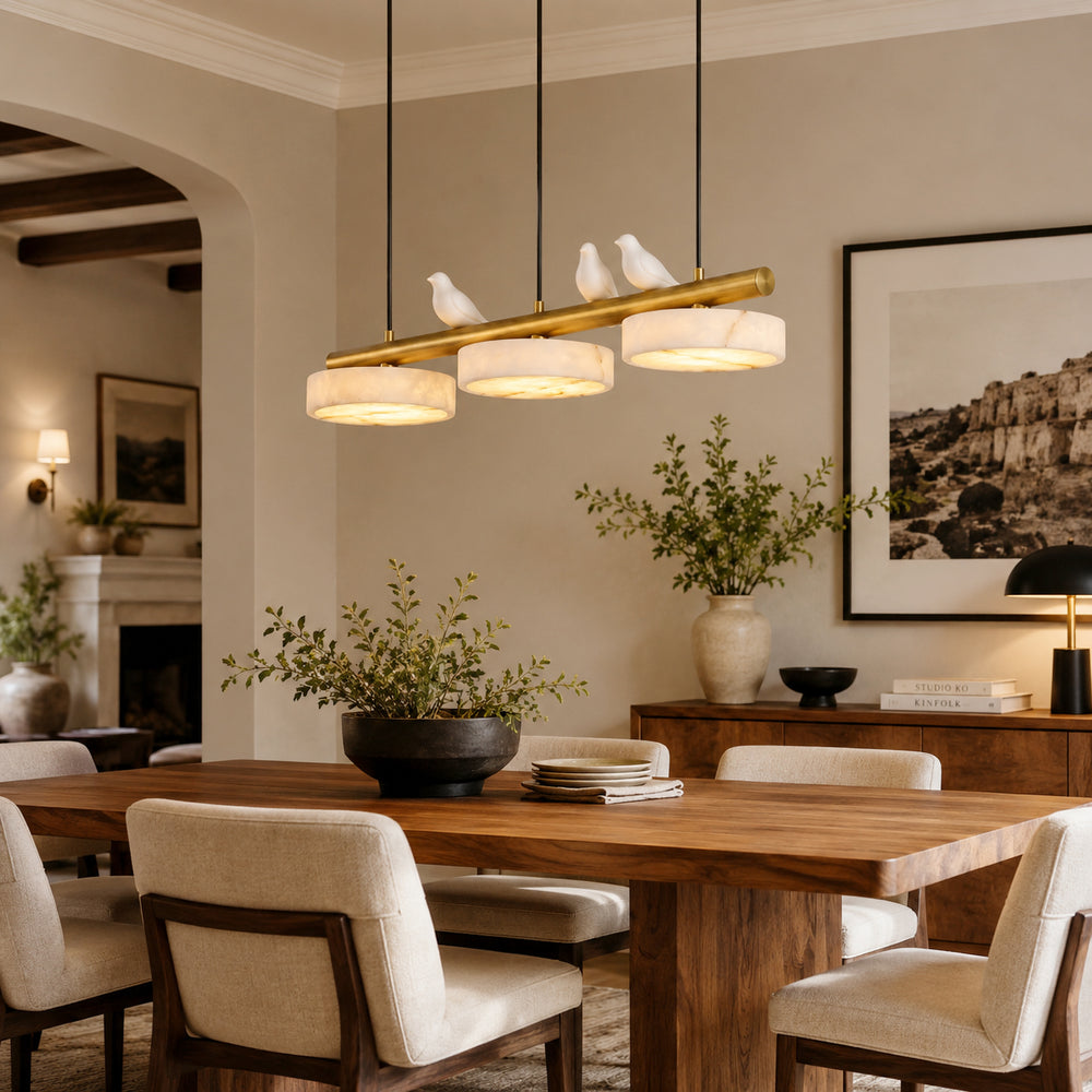 Sienna Bird Alabaster Chandelier – detail 2