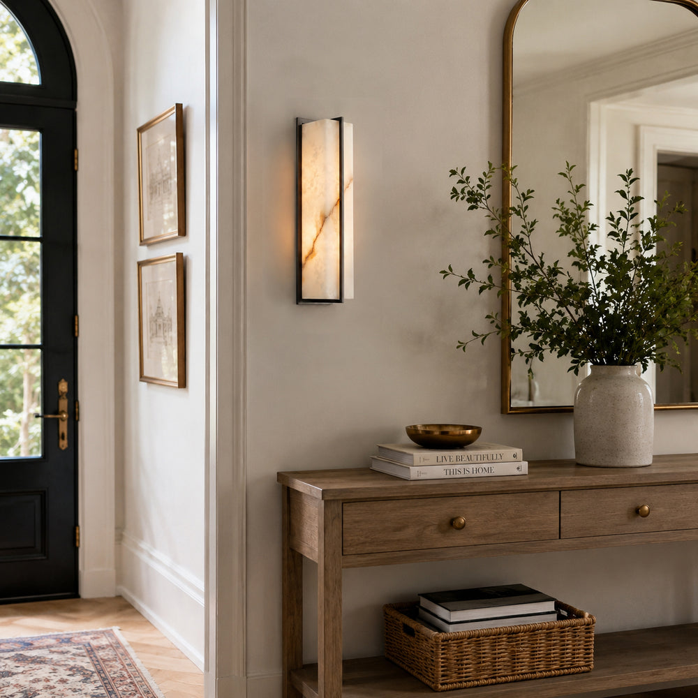 Cadence Alabaster Rectangular Wall Sconce – detail 2