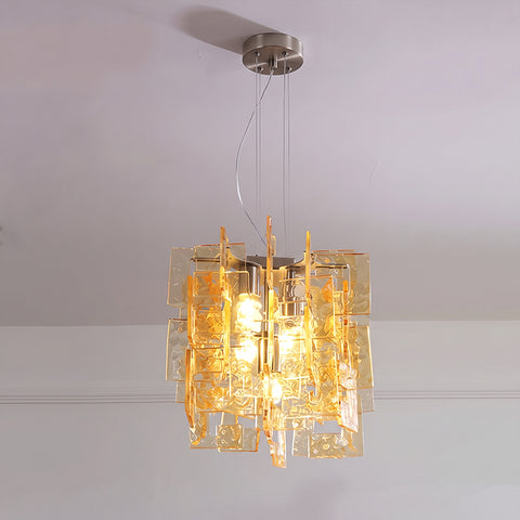 Stagger Cast Glass Chandelier