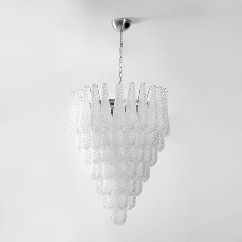 Murano White Glass Dewdrop Chandelier – detail 9