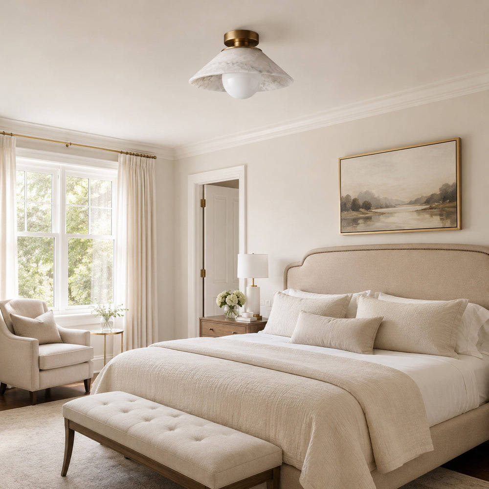 Danoise Alabaster Flush Mount Ceiling Light – detail 2